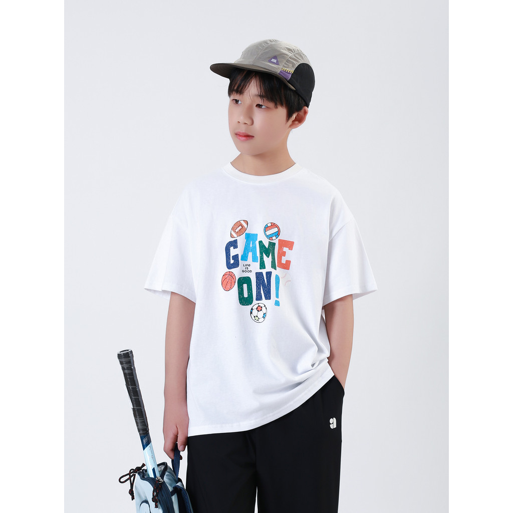Jin Xiaodou roupas infantis meninos camiseta de manga curta 2026 novo estilo verão meninos meia manga puro algodão manga