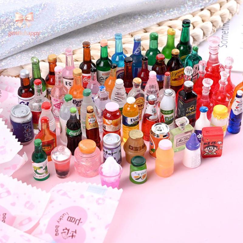 Gentlehappy 10 Peças Simulação Em Miniatura Não Repetitiva Comida Estresse Alívio Brinquedos Mini Bebida br