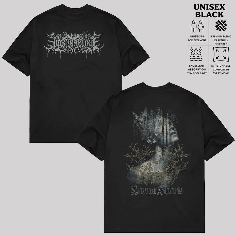 「Algodão Premium Unissex」Soul Tee Camiseta Lorna Shore Dark Portrait Gráfico confortável moderna elegante streetwear