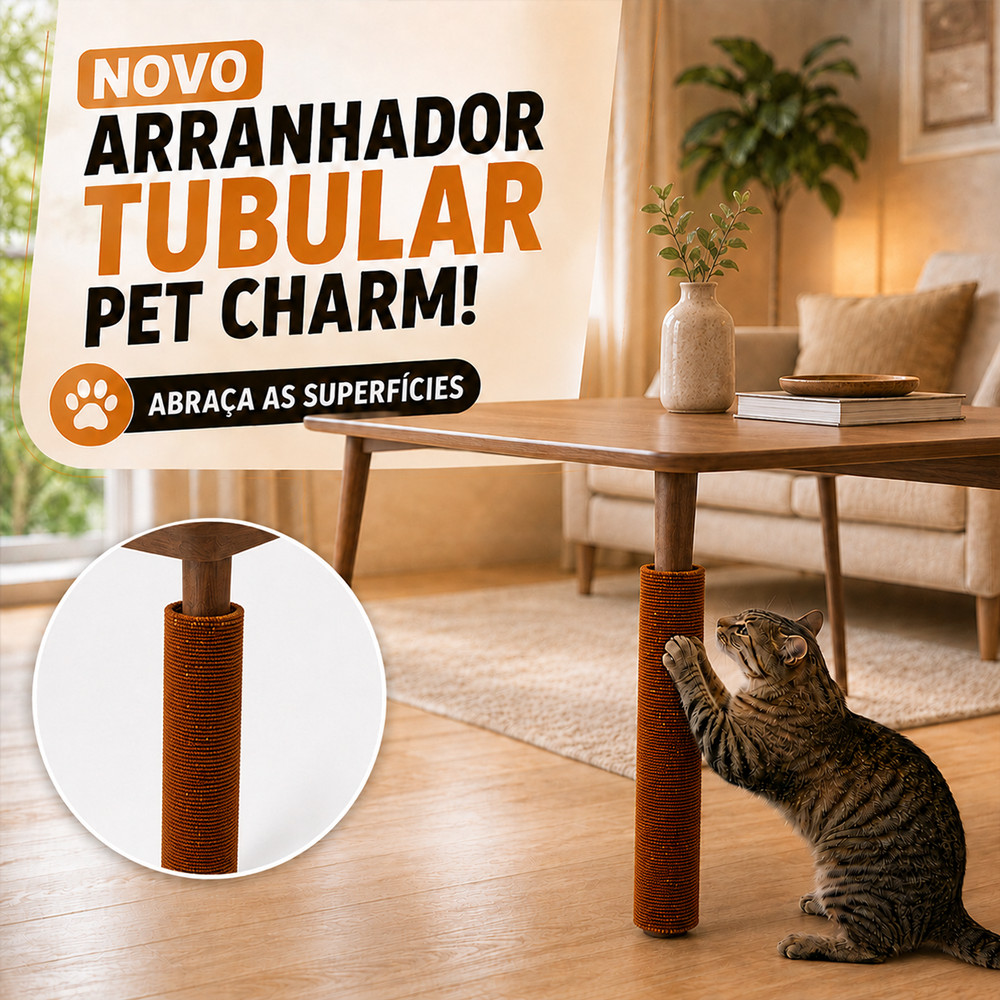 Kit 2 Arranhador Para Gatos Tubo Multiuso P/ Cadeiras Brinquedo Interativo Para Gato Protetor de Moveis