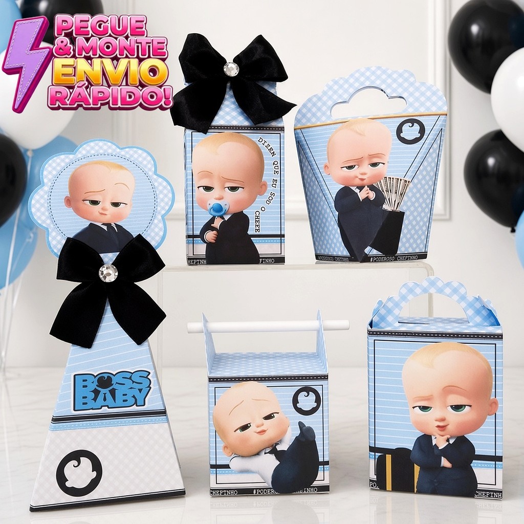 Kit Caixas Poderoso Chefinho PEGUE E MONTE - Personalizados - Lembrancinhas para Festa Infantil  - Aniversário