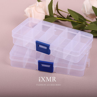 10 grade caixa de armazenamento de plástico transparente Multi-grade brincos caixa de jóias caixa de organização espaçad