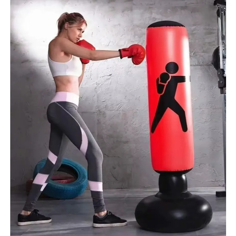 Saco Pancada Inflavel Bob Boneco Treino Boxe Muay Thai 160cm