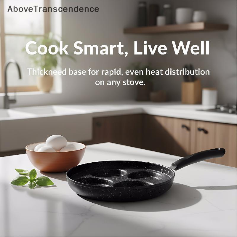 Panela De Ovo Não Sti De 4 Furos Para Fritar Com Todos Os Fogões Superfície De Pedra Maifan Perfeita Cozinhar O Café Da