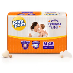 Fralda Derma Protek Mega Pom Pom M 48 Unidades