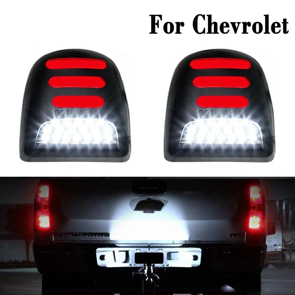 2 Pçs Vermelho Branco Led Número Do Carro Luzes Da Placa De Licença Lâmpada Auto Luces Para Chevrolet Silverado Avalanch