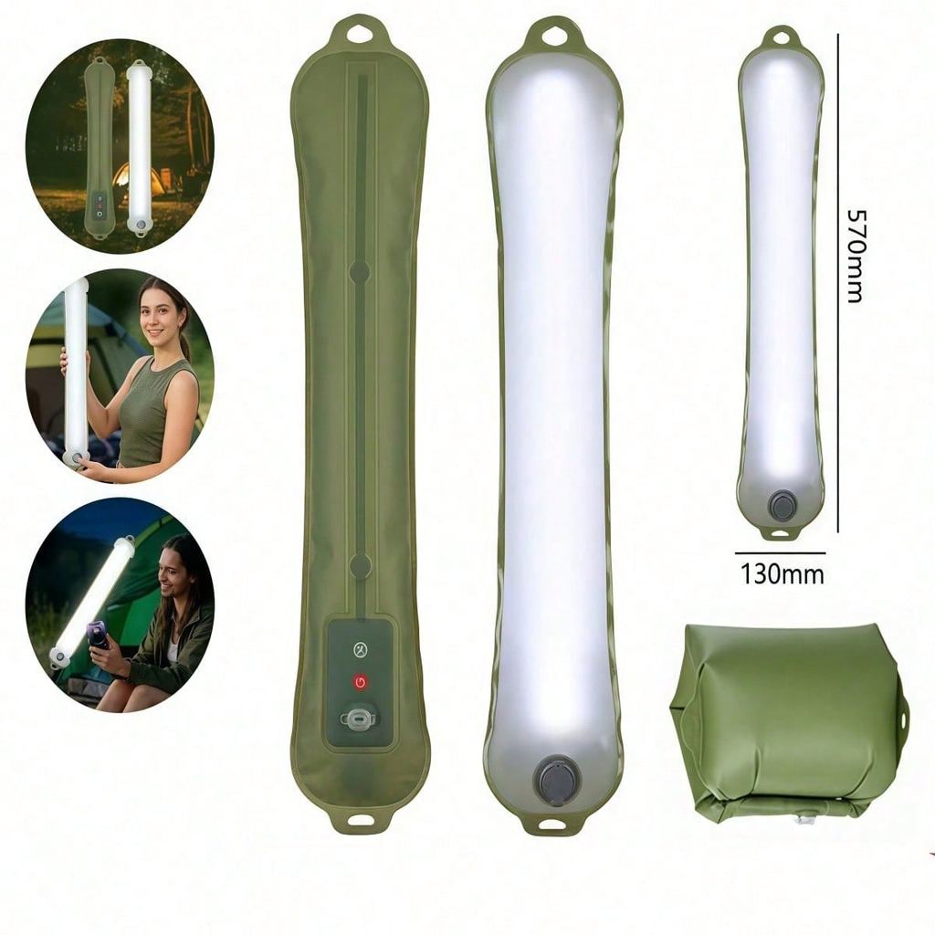 Luminária Inflável Recarregável para Acampamento Luz LED Portátil Camping P.HQ
