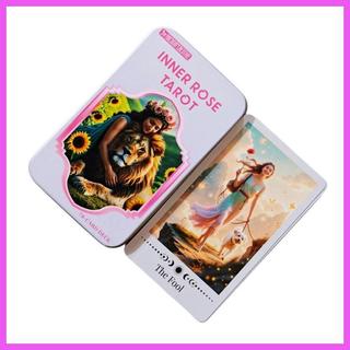 Baralhos De Tarô Colecionáveis Com Tema Rosa , Clássico Caixa De Lata , Baralho De Jogo De Cartas Para Mulheres , Crianç