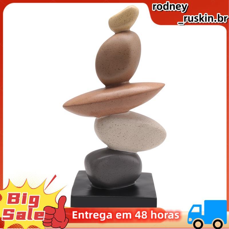 Escultura De Pedras Empilhadas De Resina Moderna-Arte Abstrata De Rocha Balanceada Para Vários Tipos De Sala , Destaque