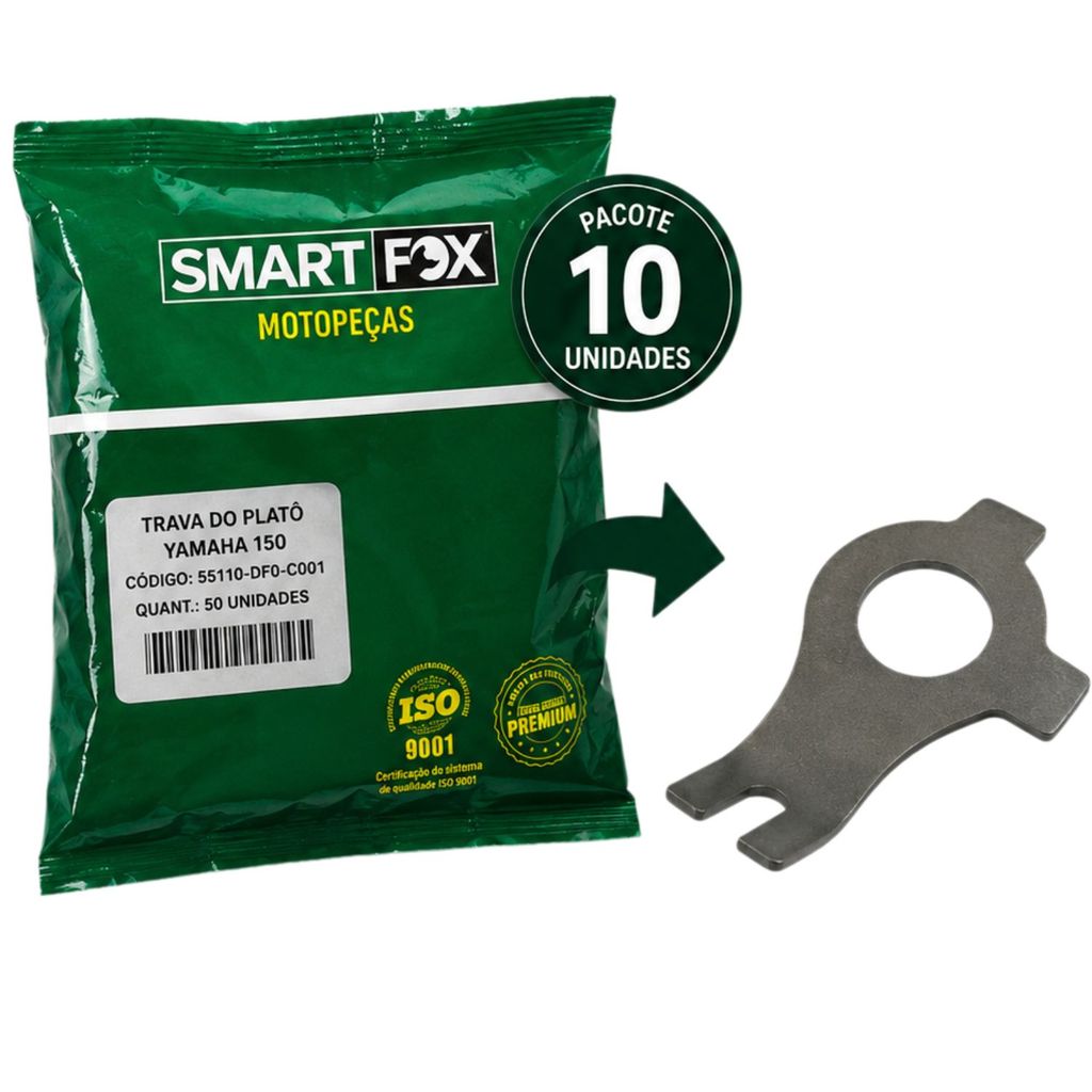 KIT 10 ARRUELA PORCA TRVA PLATO EMBREAGEM YBR FACTOR 125 FAZER CROSSER FZ15 150