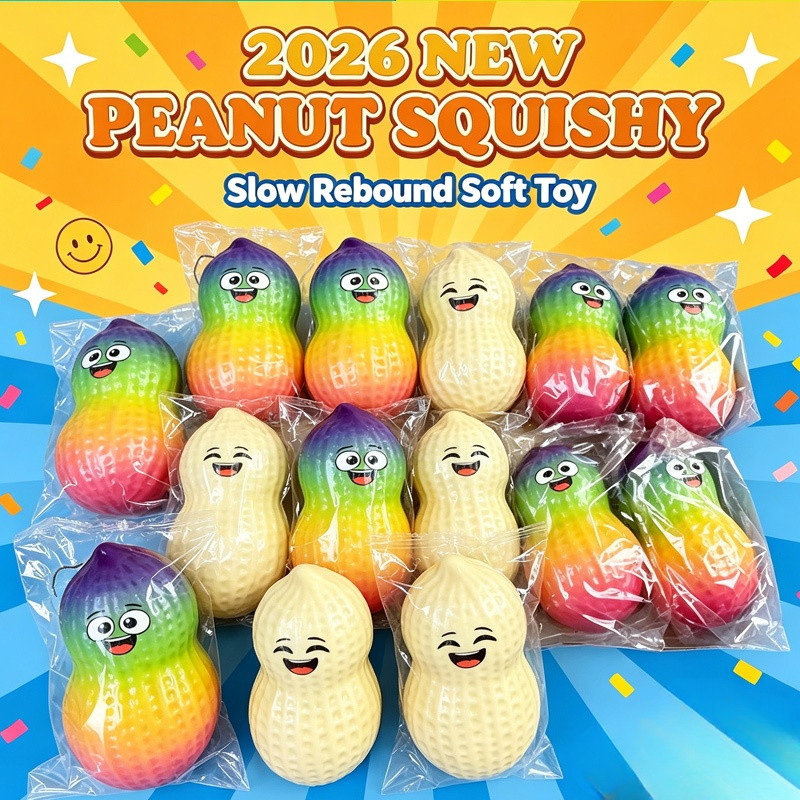 2026 Novos Brinquedos Moles De Amendoim Lento Subindo Fidget Squeeze Brinquedo Alívio Do Estresse Para Crianças