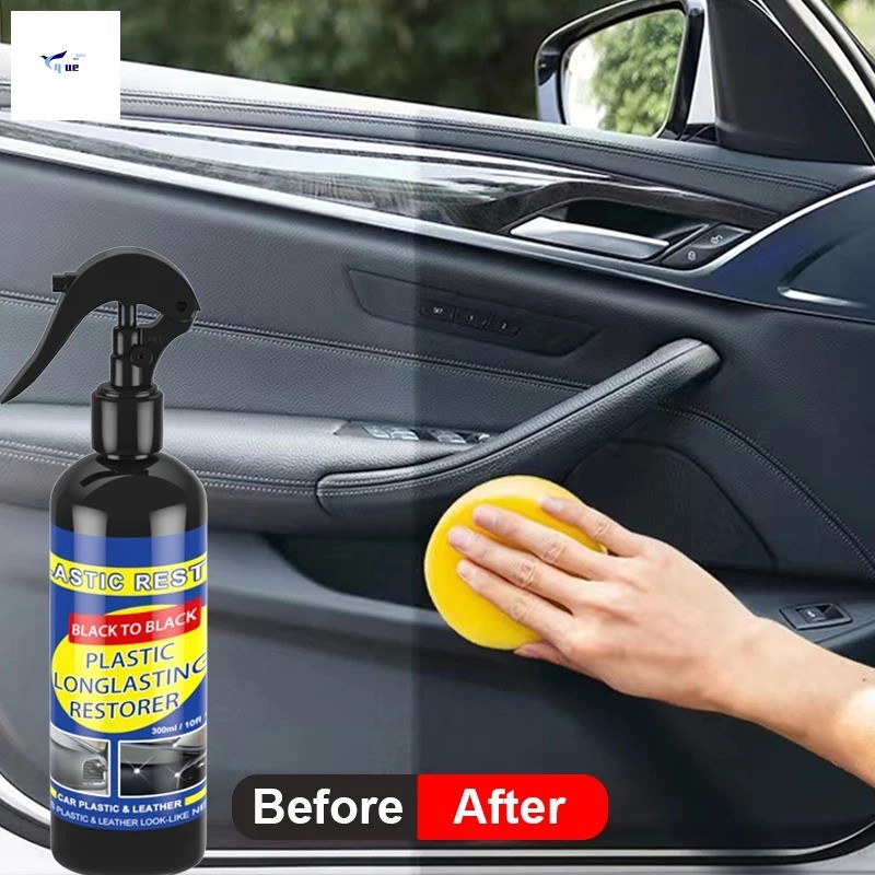 Restaurador De Plástico Para Carro-Limpador De Brilho Preto Polimento De Motor De Couro