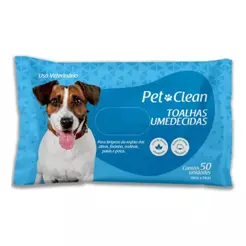 Toalhas Umedecidas Pet Clean Para Cachorros E Gatos 50 Unid