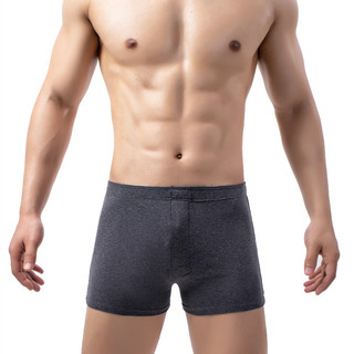 WXUAN Cueca Boxer masculina com seta, algodão elástico, cor sólida, botão aberto, cintura média, solta, 00027-ALK