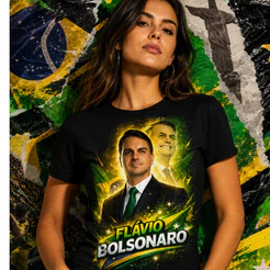 Camiseta Flavio Bolsonaro Unissex 100% Algodão Estampa Politica Casual Patriota Brasil