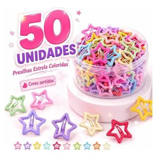 Kit Presilhas Estrelinhas Colorida Tic Tac Para Cabelo Festa
