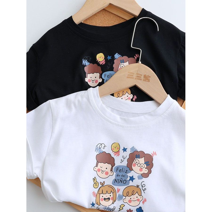 100% algodão meninos meninas camiseta de manga curta crianças dos desenhos animados impresso bebê verão camiseta Casual 