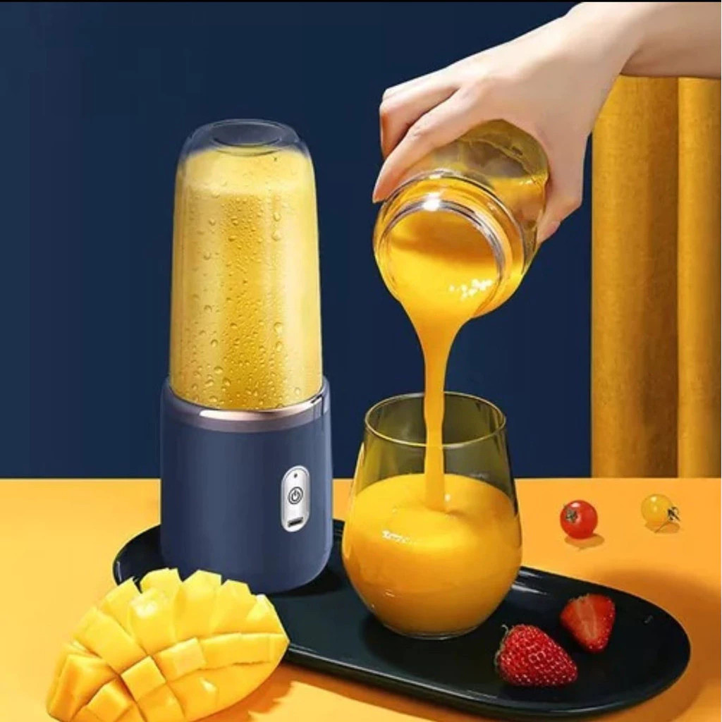 400ML 6 Lâminas Espremedor Elétrico Mini Liquidificador Portátil De Suco De Alimentos Misturador Leite Smoothie--6016