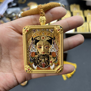 2026 novo estilo casal requintado High-End dupla face em relevo Zakiram pintado à mão deus dourado da riqueza recruta ri