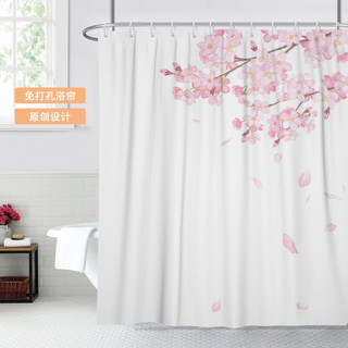 Aquarela bonito flor fresca simples à prova dwaterproof água ins Nordic cortina de chuveiro cortina divisória do banheir