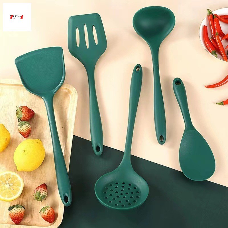 Conjunto De Utensílios De Silicone Antiaderente De 5 Peças-Ferramentas De Cozinha Resistentes A Altas Temperaturas