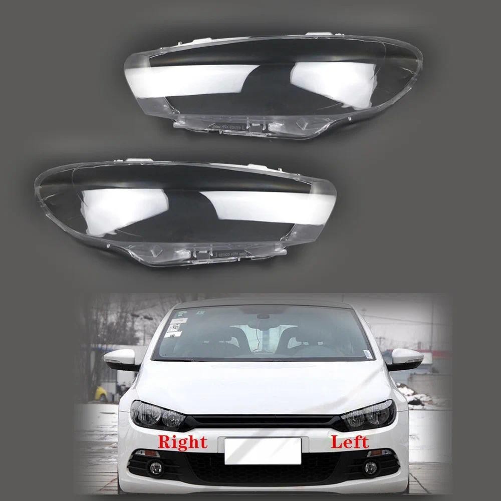 Para VW Volkswagen Scirocco 2009-2016 Tampa Do Farol Carro Lente Lâmpada Sombra Cabeça Luz Tampas Escudo Da