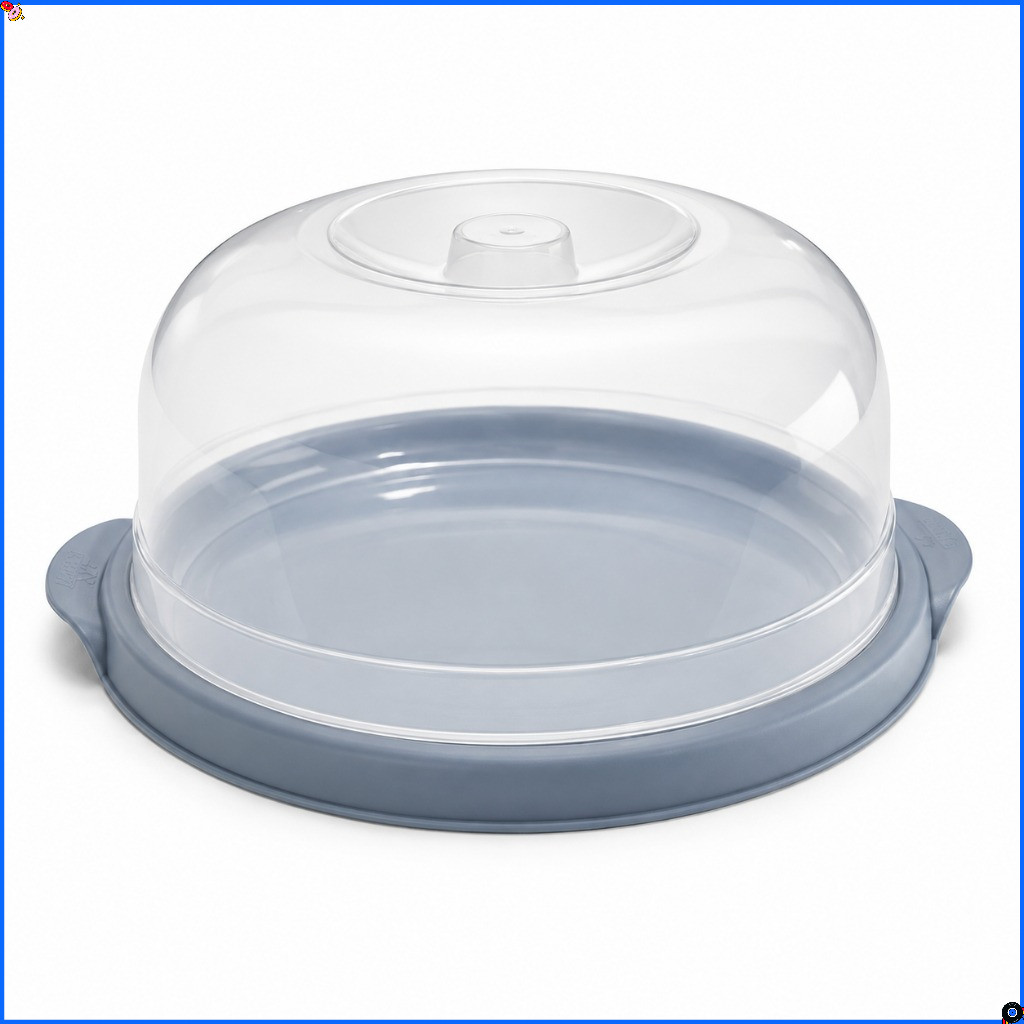 BOLEIRA/QUEIJEIRA COM TAMPA TRANSPARENTE – PORTA BOLO REDONDA PLÁSTICA