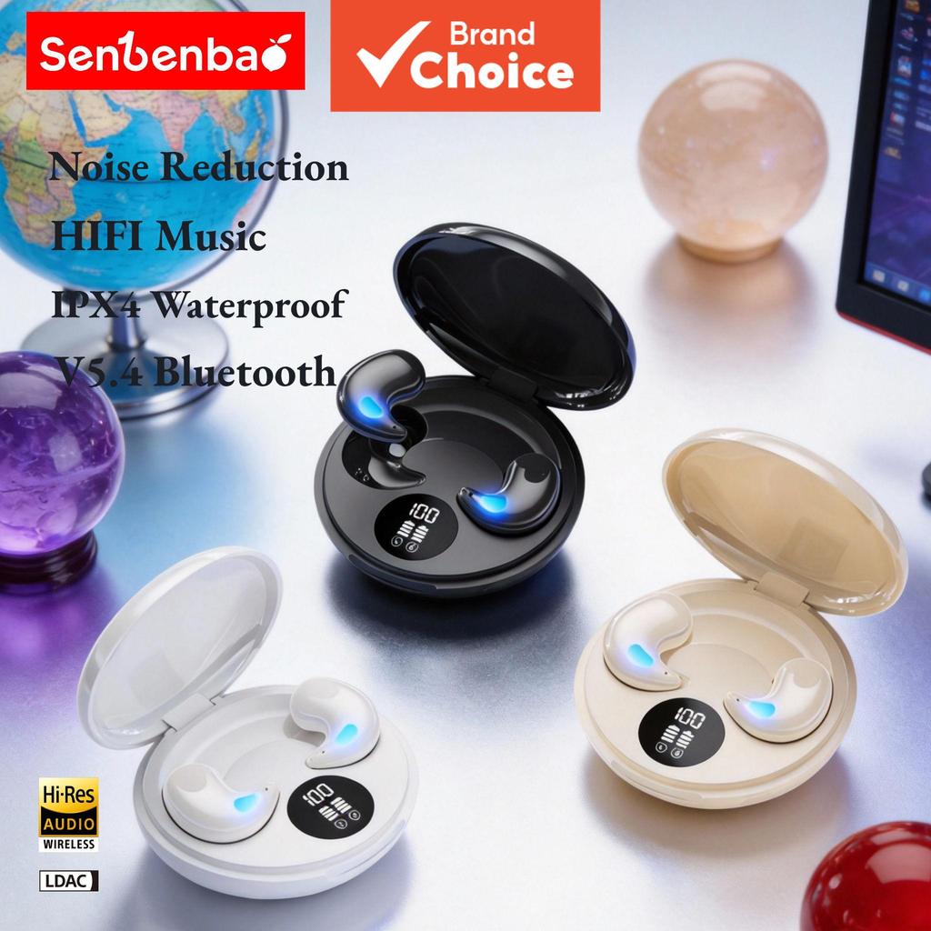 Senbenbao Y29 Fones de Ouvido Bluetooth Sem Fio Sleepbuds, Portáteis à Prova d’Água e Ultraleves, Fone Intra-Auricular
