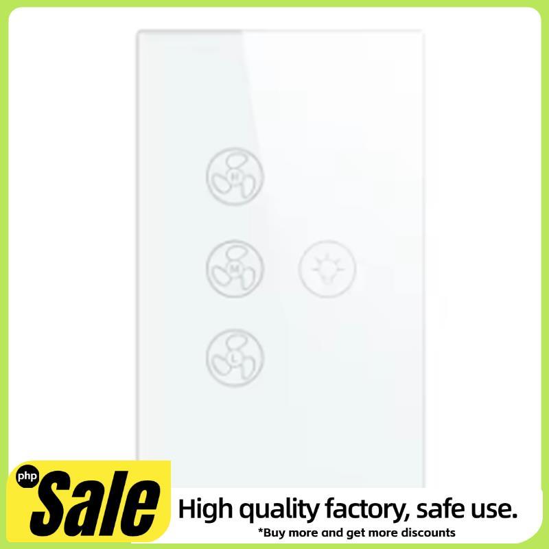 Interruptor Tuya Wifi Para Luz De Ventilador De Teto Com Ajuste De Velocidade Controle De Voz Doméstico Branco