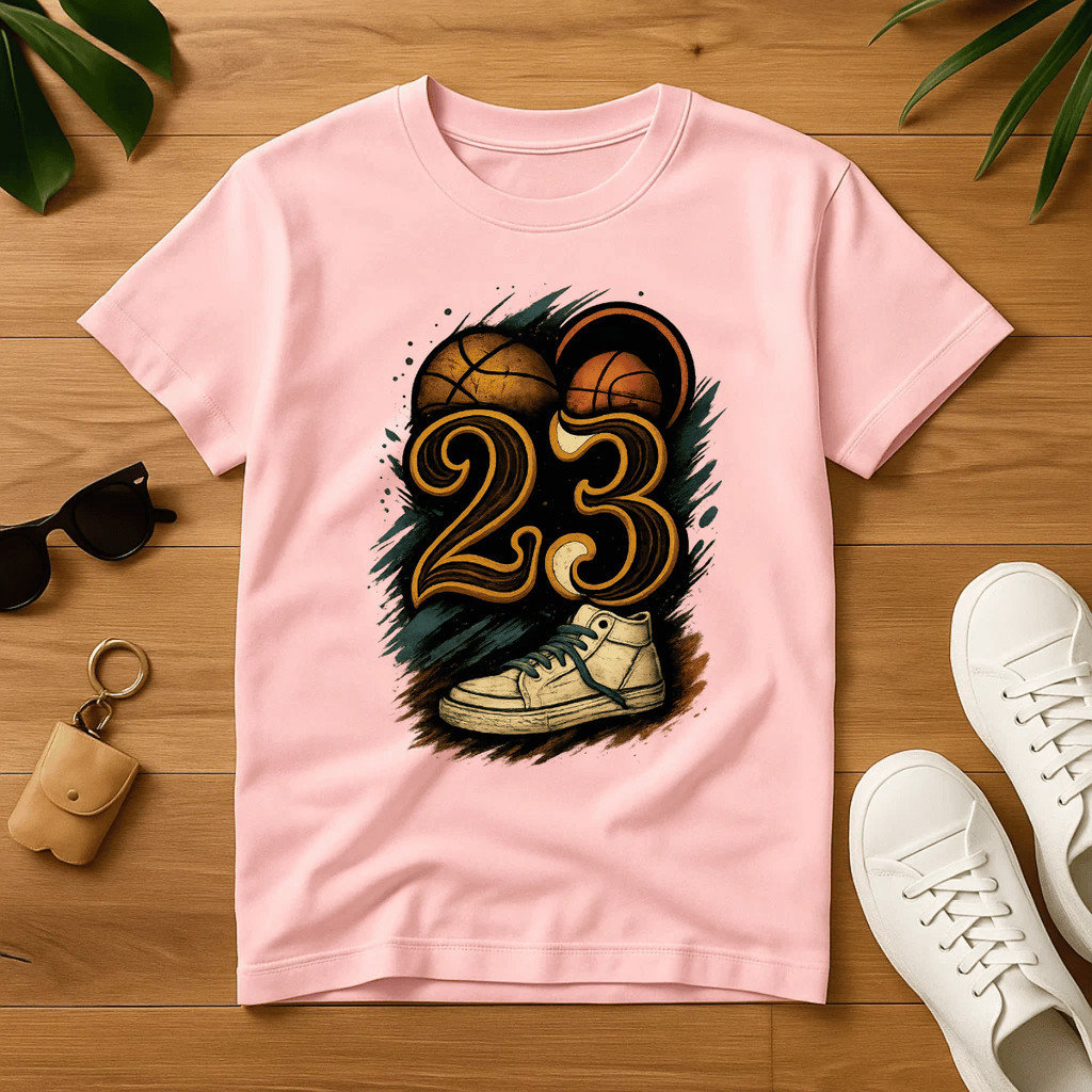 Camiseta Infantil e Juvenil Estampada 23 Basquete 100% Algodão Premium Criança Personalizada Camiseta Adulto