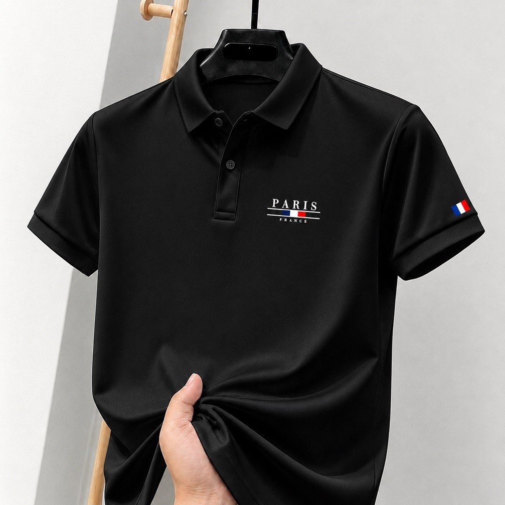 Camiseta Polo Masculina Estampada Paris Minimalista Camisa Feminina 100% Algodão