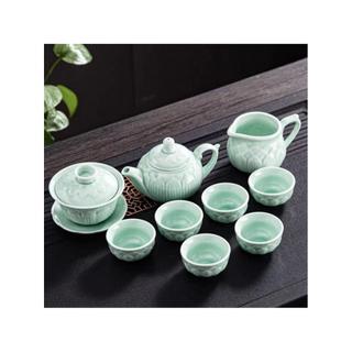 Chaoshan Kung Fu conjunto de chá Gaiwan xícara de chá cerâmica casa Longquan Celadon conjunto de chá caixa de presente s