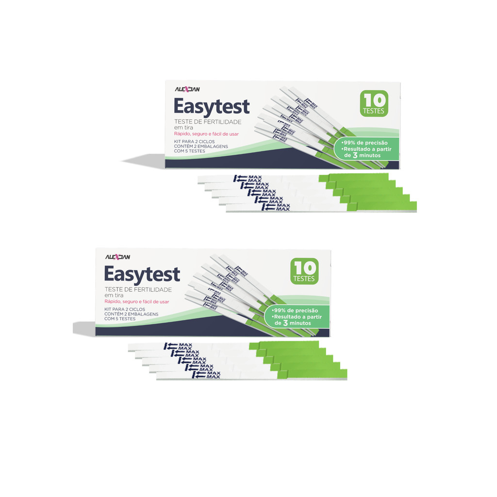 Teste de Fertilidade 20 Tiras Ovulação Easy Test Resultado Rápido