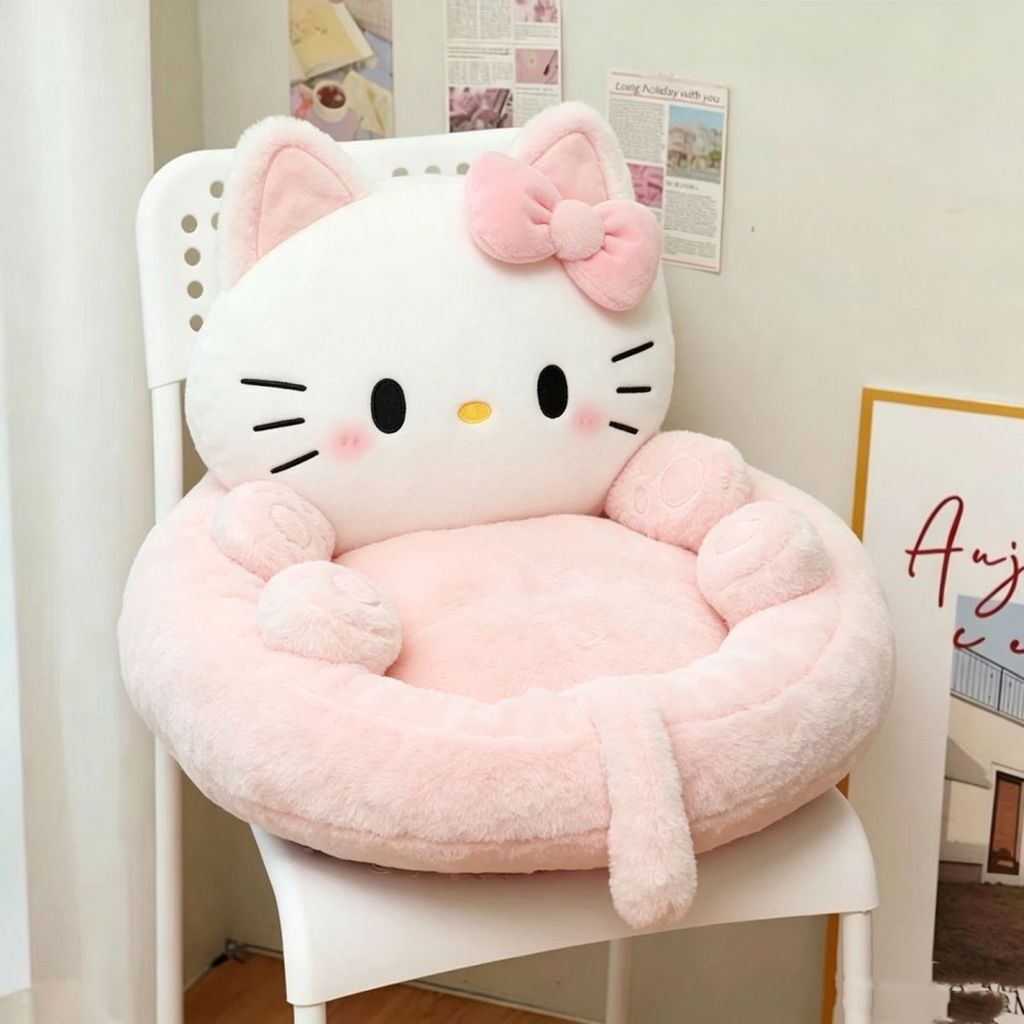 Almofada de pelúcia Hello Kitty Almofada para cadeira Almofada fofa de desenho animado