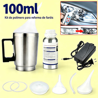 Kit Restauração De Faróis A Vapor 100ml, Polímero Revitalizador Para Carro E Moto