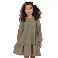 Vestido Infantil Menina Malha Tricô Colorittá Verde