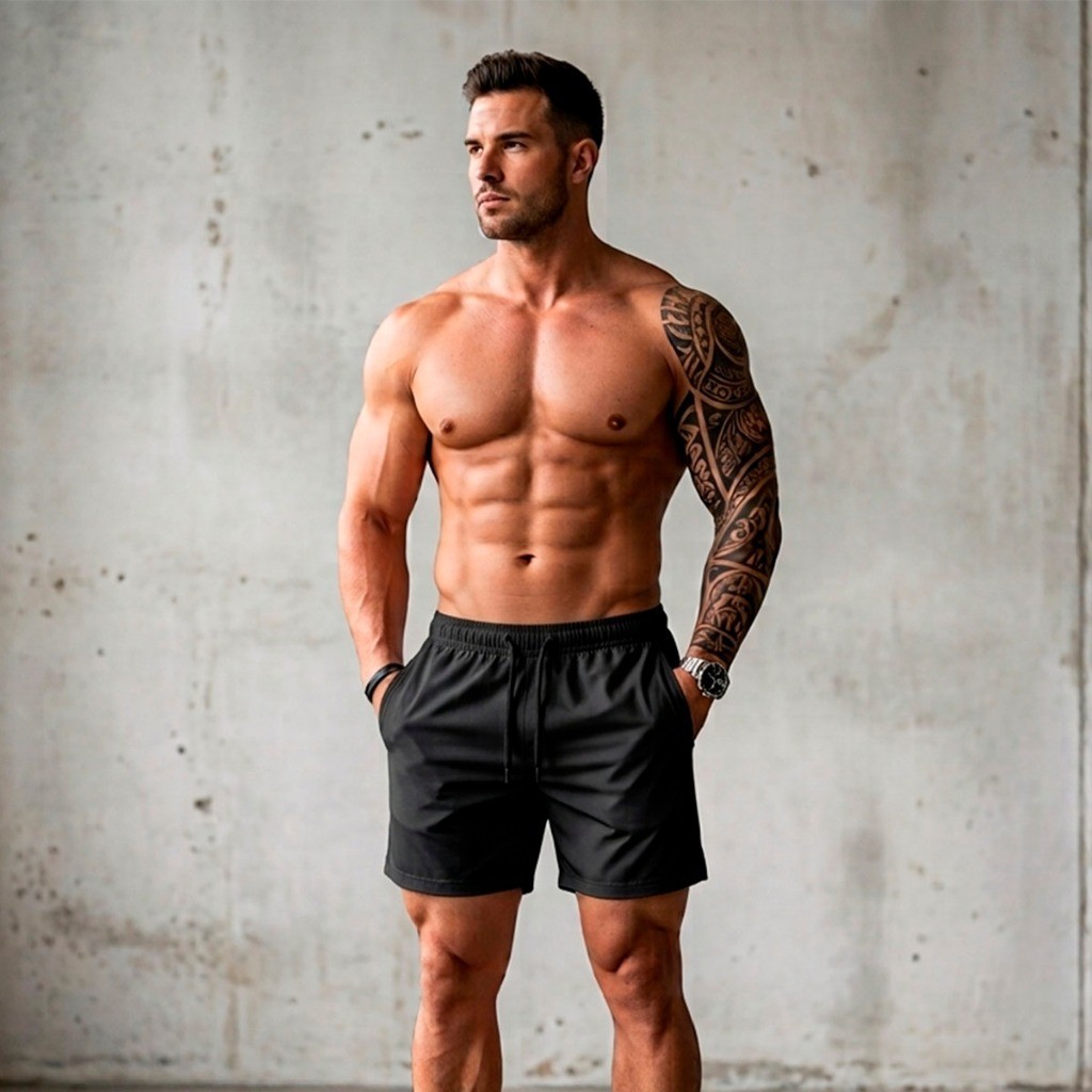 Short Masculino Tactel Elastano Liso  Básico Tecido leve  Academia Corrida Elástico na cintura Moda Praia