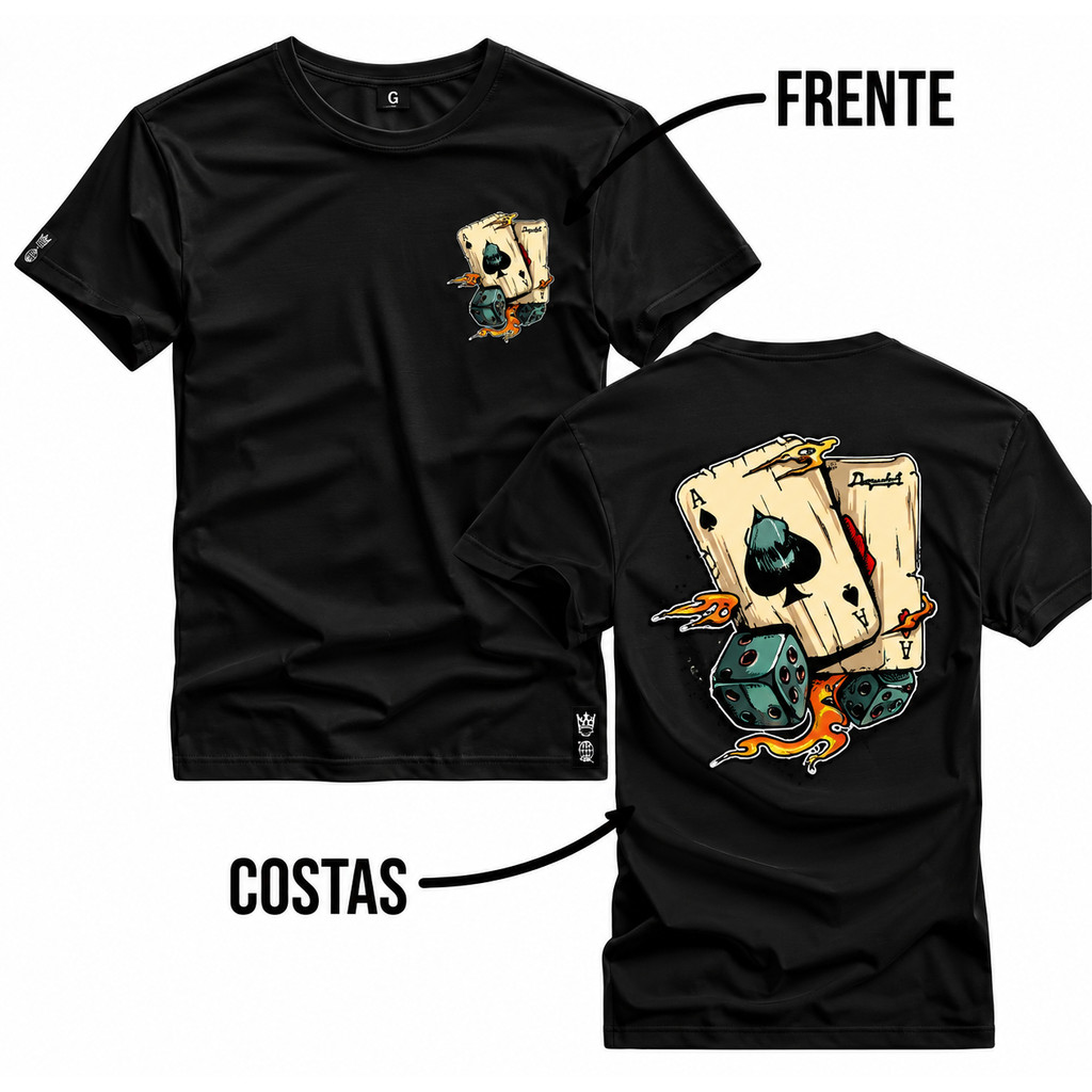 Camisa Masculina Estampada 100% Algodão Camiseta Streetwear Costura Reforçada Elegante E Estilosa
