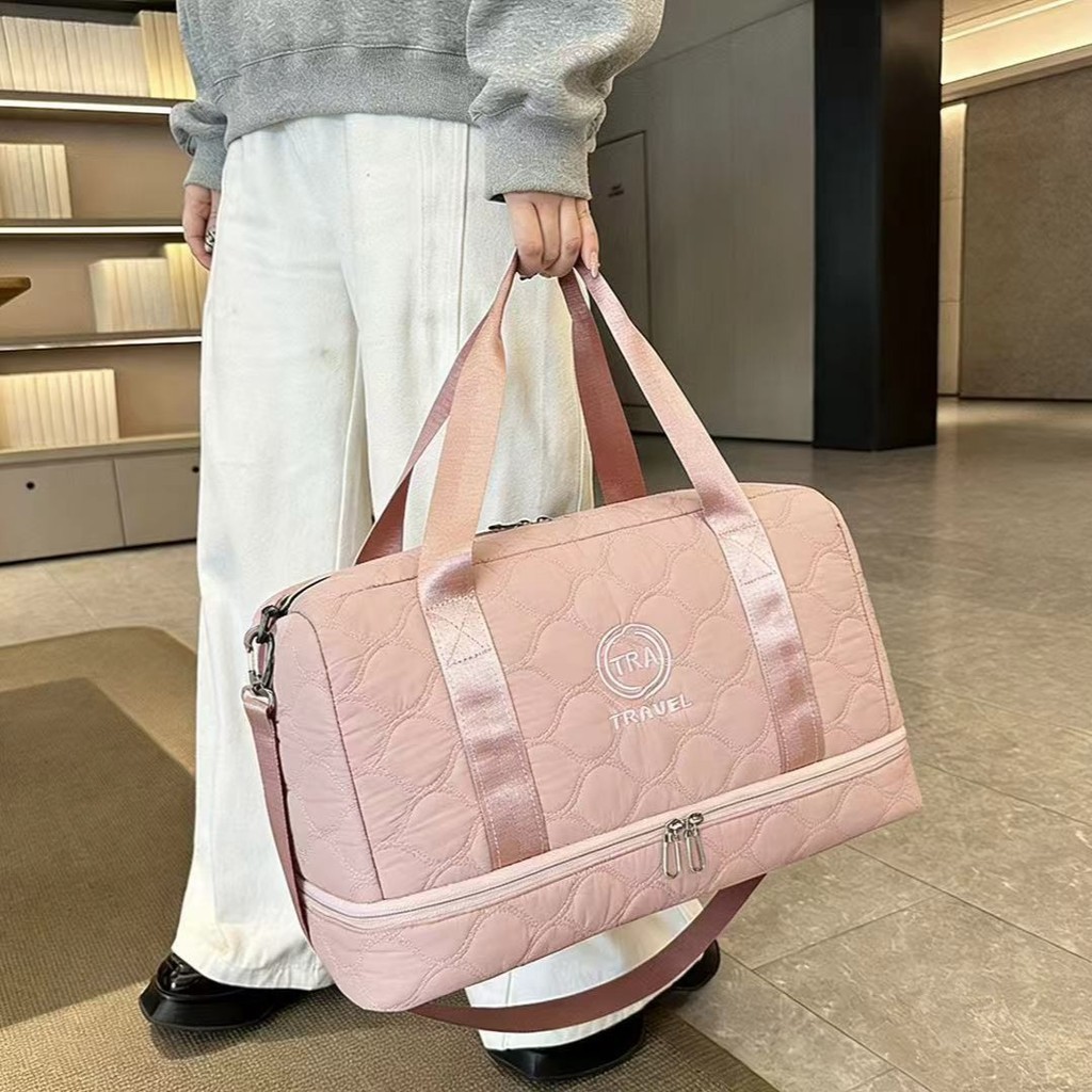 Bolsa de armazenamento feminina de grande capacidade, simples, de um ombro, portátil, academia, lazer, esportes, bagagem
