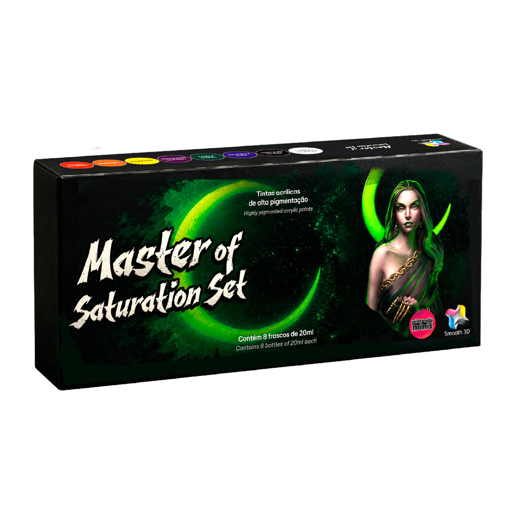 Master Of Saturation Set Tinta Acrílica - 8 Cores Variadas 20ml - Smooth Color