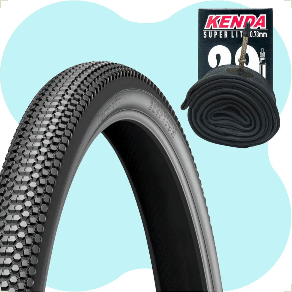 Pneu Eruption Levorin Aro 29 x 2.30 Bike Banda Leve Arame + Camara de Ar 29 Kenda Bico Fino
