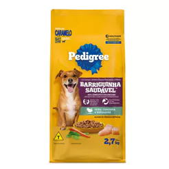 Ração para Cão Pedigree Barriguinha Saudável Sabor Peru Cenoura e Espinafre 2,7Kg