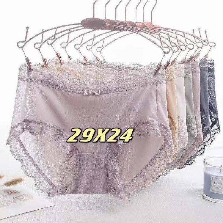 Frete grátis ~ borda de renda seda gelo ultrafina legal cintura média calcinha feminina 8218-1958