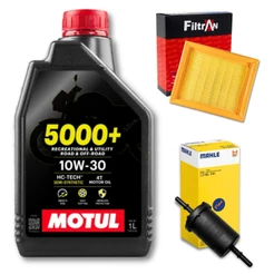 KIT MANUTENÇÃO REVISÃO COMPLETA 1 ÓLEO MOTUL 5000+ 10W30 + FILTRO COMBUSTIVEL MAHLE + FILTRO AR FILTRAN BROS 125 150 160