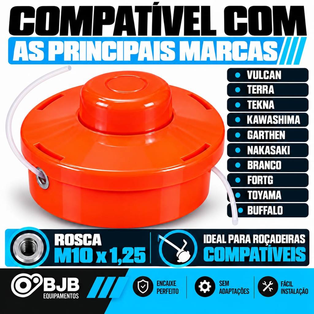 Carretel Automático com Fio, Roçadeira Gasolina 33/43/52/63cc Compativel Toyama, Garthen, Vulcan, Branco e Nakasaki — imagem 2 de 2