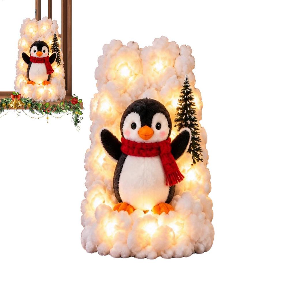 Decorações De Trilhos De Natal Corrimão Deslizante LED Pinguim Escadas Sazonais Decoração De Para