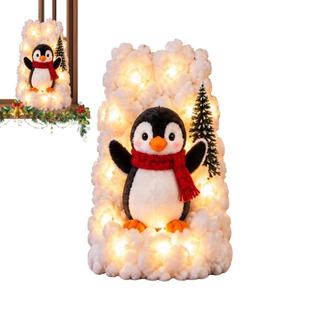 Decorações De Trilhos De Natal Corrimão Deslizante LED Pinguim Escadas Sazonais Decoração De Para