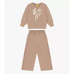 Conjunto Blusão Com Calça Menina Rovi Kids Marrom