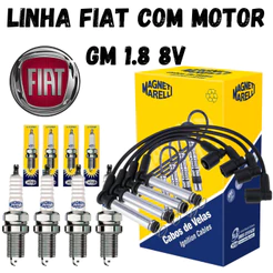 Cabos + Velas Ignição Palio Weekend Idea Punto Stilo Doblo 1.8 8v