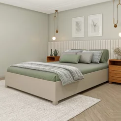 Cama Casal em MDP 193cm x 144cm Mônaco Off White Off White